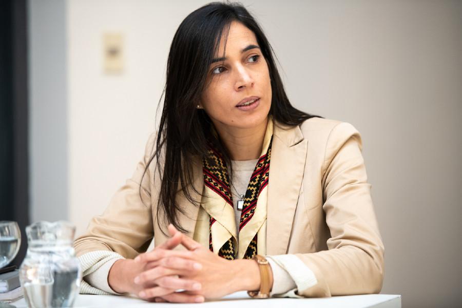 Natalia Argenzio durante el lanzamiento de la campaña “No hay excusas” contra la explotación sexual de niños y adolescentes, en la sede de INAU. Foto: Santiago Mazzarovich / adhocFOTOS