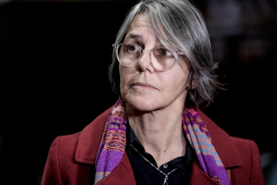 Mariana Mota Cutinella tras la presentación del informe anual de la Institución Nacional de Derechos Humanos y Defensoría del Pueblo en Asamblea General del Poder Legislativo en Montevideo. Foto: Javier Calvelo/ adhocFOTOS